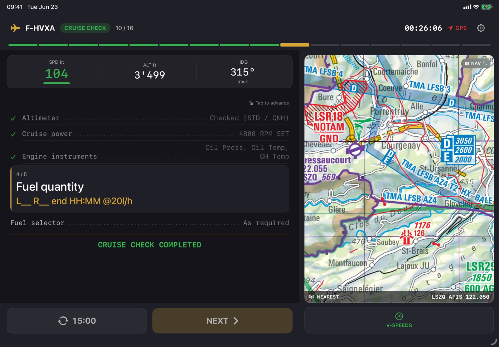 In-flight HUD