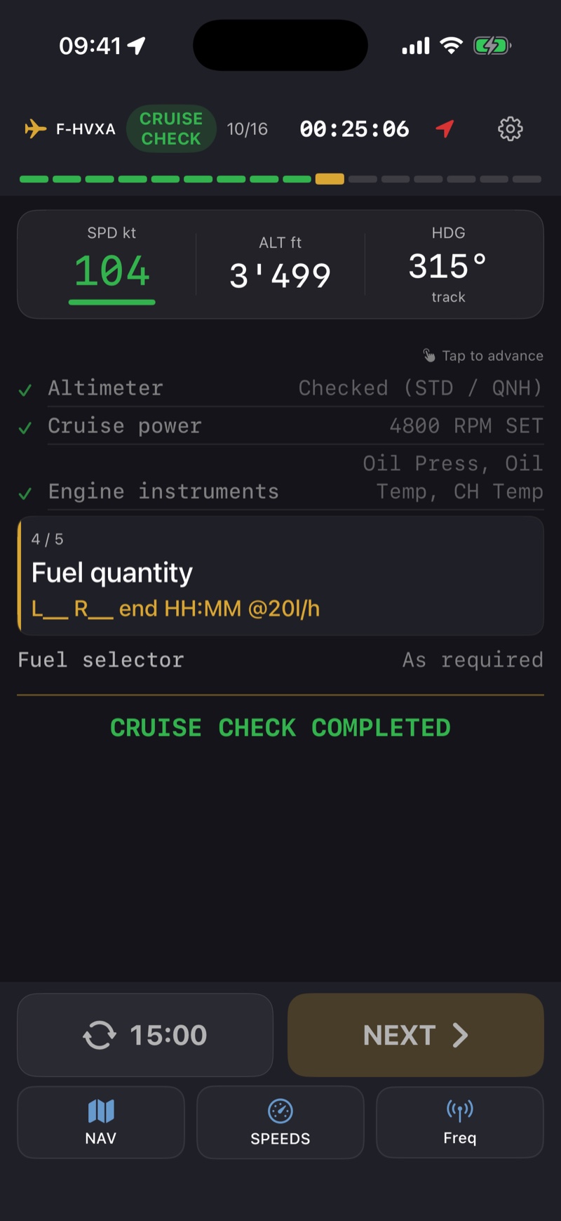 In-flight HUD